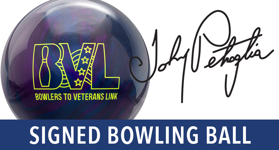 Johnny Petraglia signed bowling ball